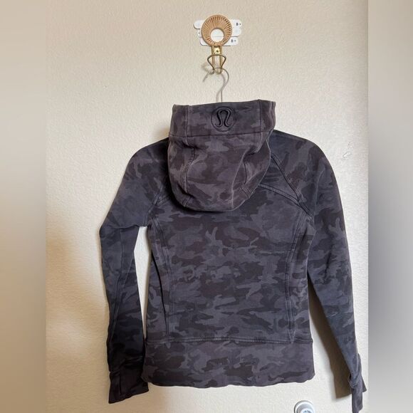Lululemon Scuba Zip-up Jacket Hoodie Size 4 Incognito Gray Camo - Picture 6 of 7